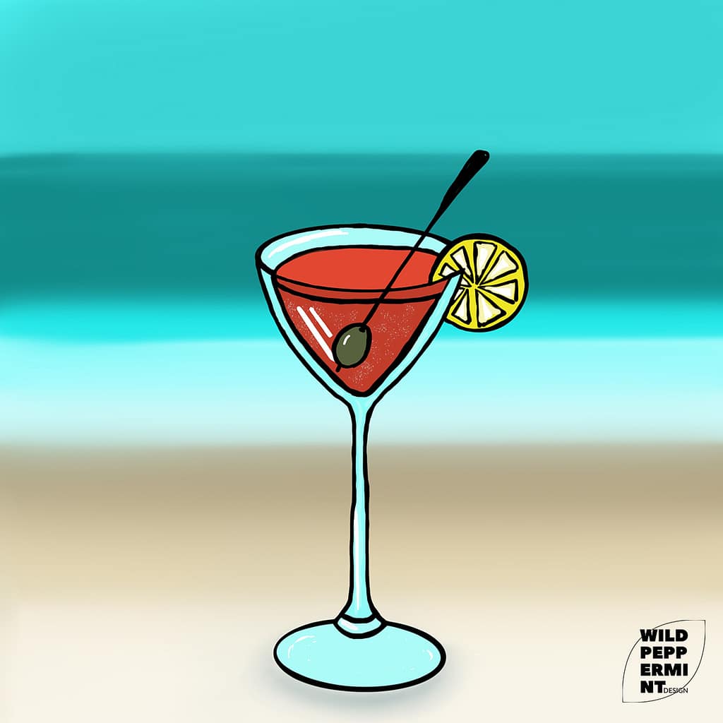 digitale Illustration, cocktail Illustration