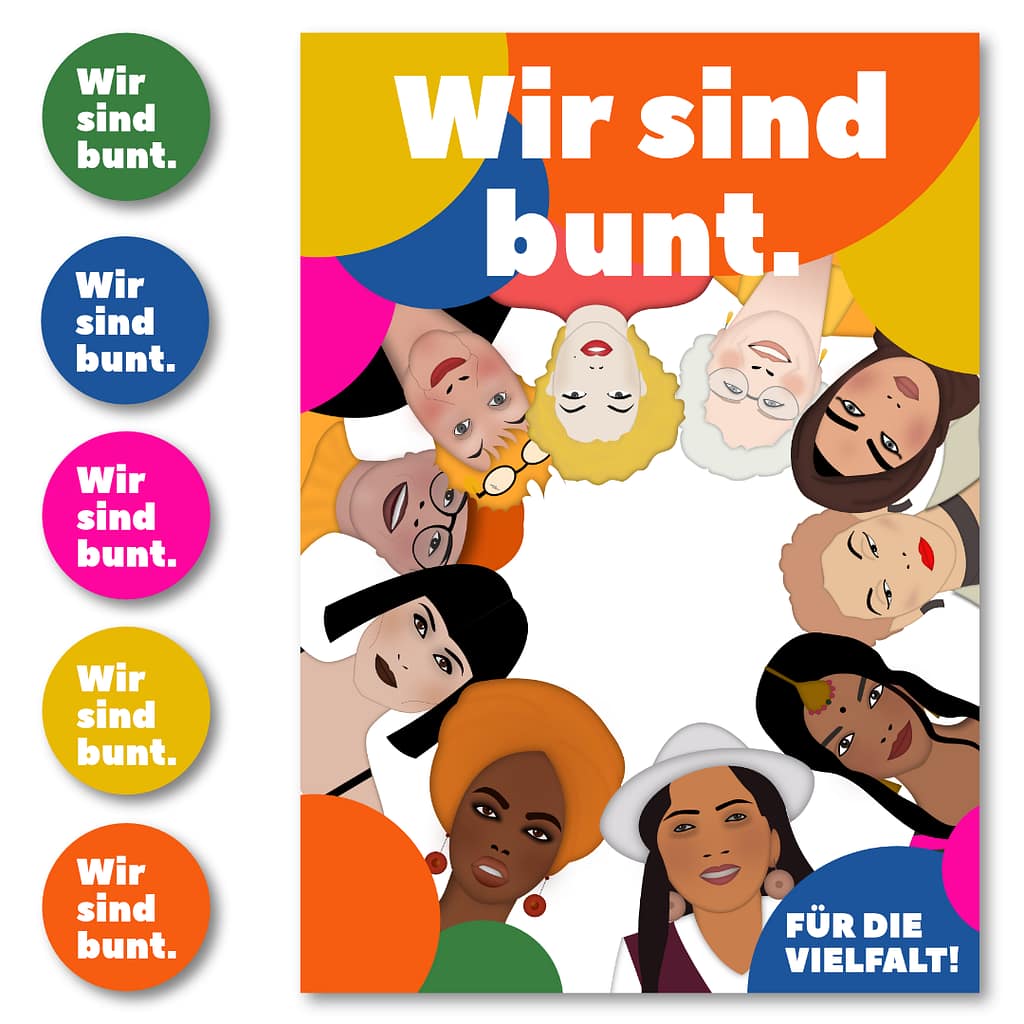 Illustration: Wir sind bunt. Für die Vielfalt.