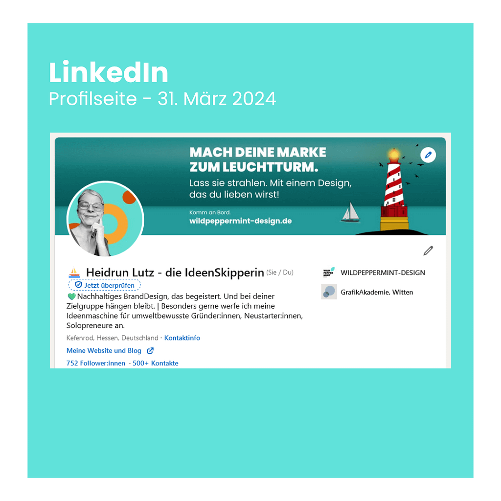 LinkedIn Profilseite März