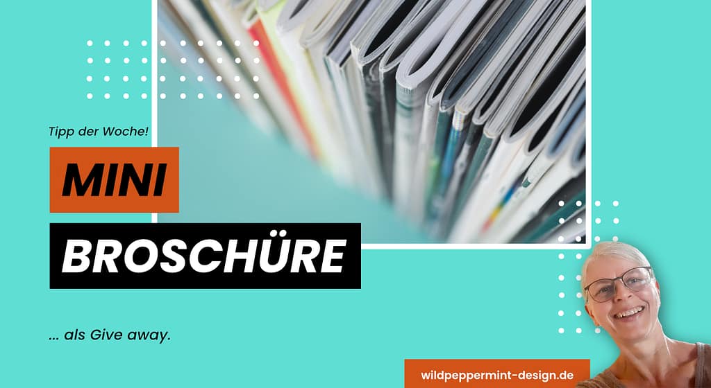 Mini-Broschüre, Broschüre, Gestaltung Broschüre, GrafikDesign, Werbemittel, Gestaltung Printwerbung, Give away Idee, nachhaltig, Kundengeschenk Idee, Dankeschön für Kunden Idee, Werbeidee, gedruckte Werbung Idee,