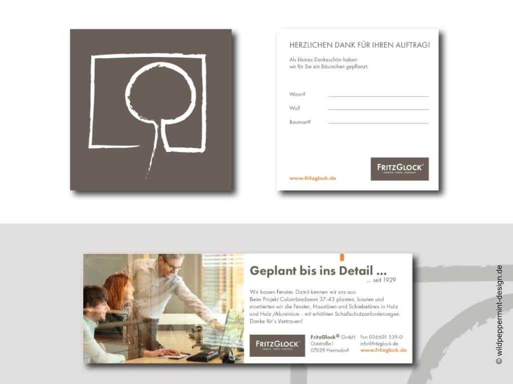 Braun als Hauptfarbe für die Corporate Identity, Firmenfarbe Braun im Einsatz