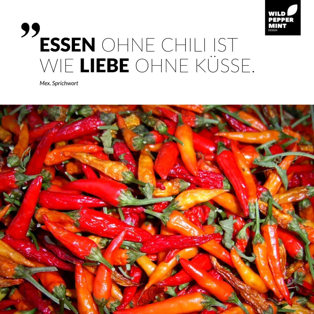 Sprichwort Essen und Chili und Liebe