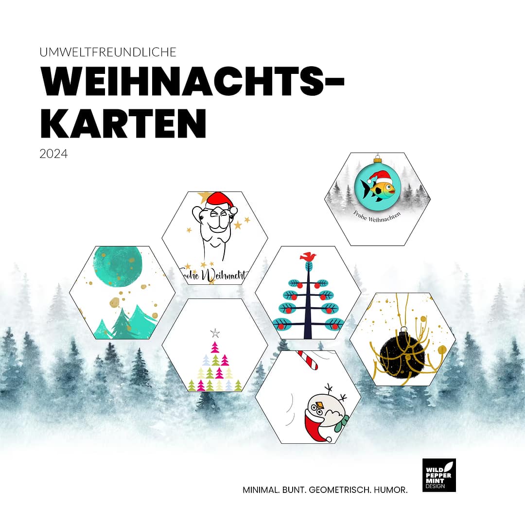 Nachhaltige Design Weihnachtskarten