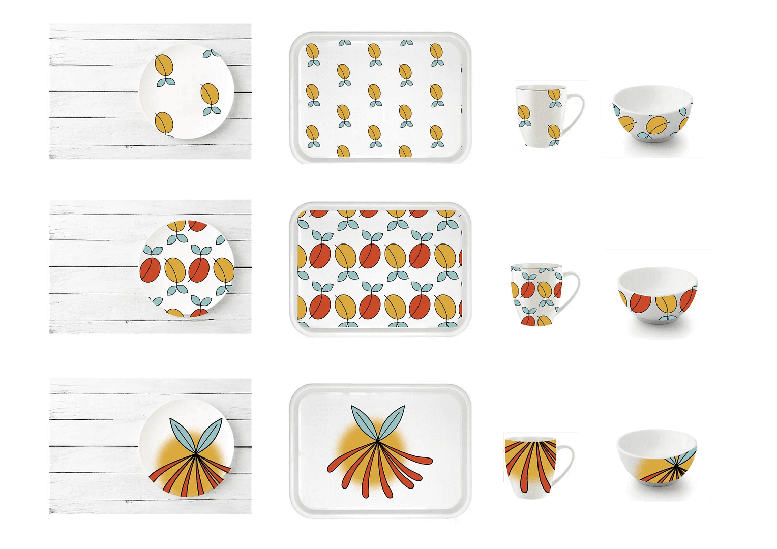 Natur inspiriert - Botanisches Design 50er Jahre Style