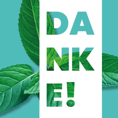 gedruckte Dankekarte