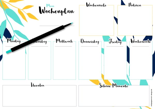 Wochenplaner für meine To-Want-Liste