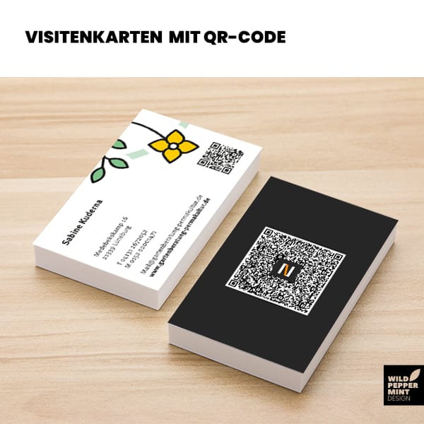 nachhaltige Visitenkarten mit QR-Code