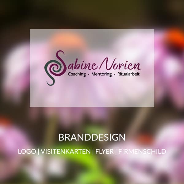 Logo-Design, Visitenkarten, Flazflyer und Firmenschild für Sabine Norien