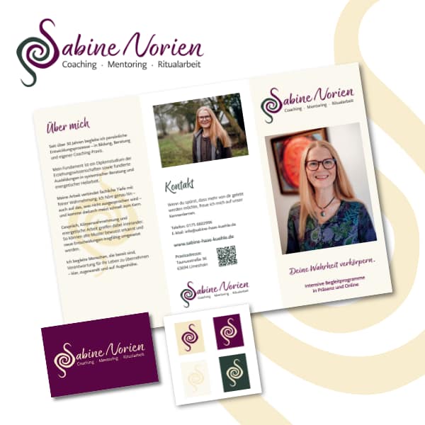 Kundeninterview mit Sabine Norien zum Branddesign-Projekt: Logo, Flyer, Visitenkarten, Firmenschild