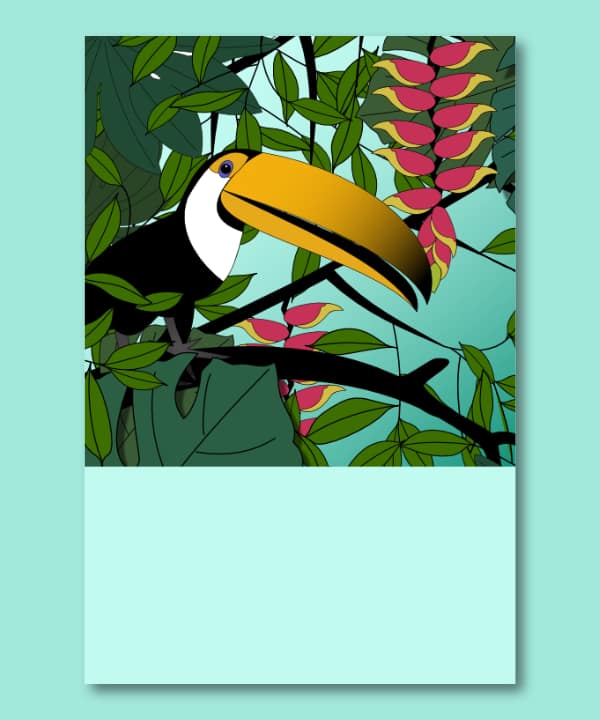 Illustration Tukan im Regenwald