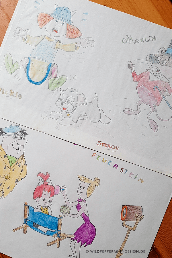 Kindheitsträume, Comicfiguren Zeichnungen