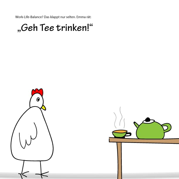 Illustration lustige Hühner, Crazy Chicken, lustige Hühner im Comic Stil, Story Crazy Chicken