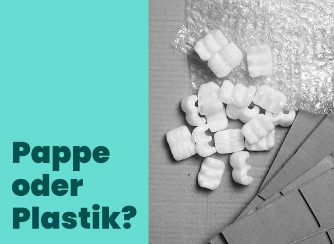 Verpackungsmaterialien – Papierpolsterung und Plastikfolie bei Drucksachen