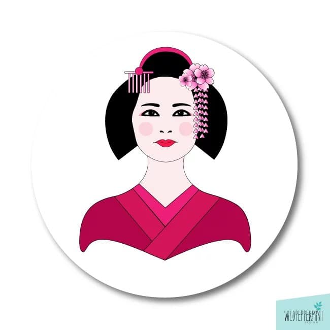 Geisha, Illustrationen, digitale Porträts