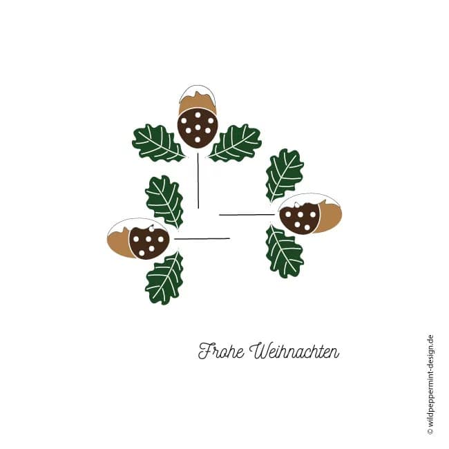 Natur inspiriert - Eicheln für natürliche Weihnachtskarten