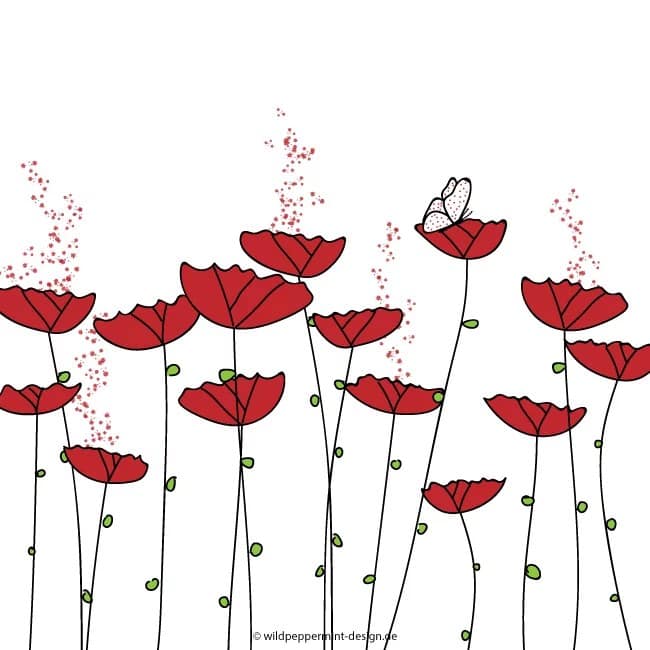 Natur inspiriert - Mohn digitale Illustration
