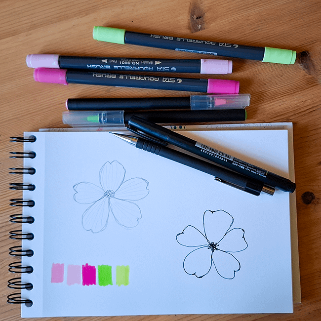 Skizzen Storchschnabelblüte