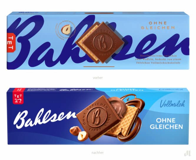Rebranding: Bahlsen vorher - nachher Verpackung