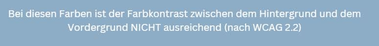 Barrierefreiheit - schlechter Farbkontrast