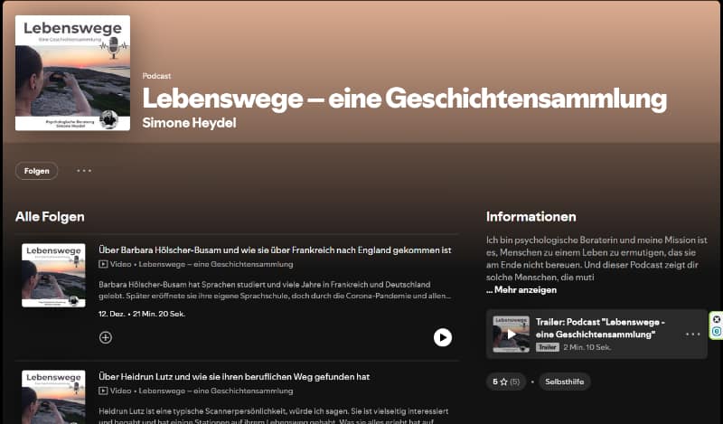 Podcast Lebenswege - eine Gesichtensammlung