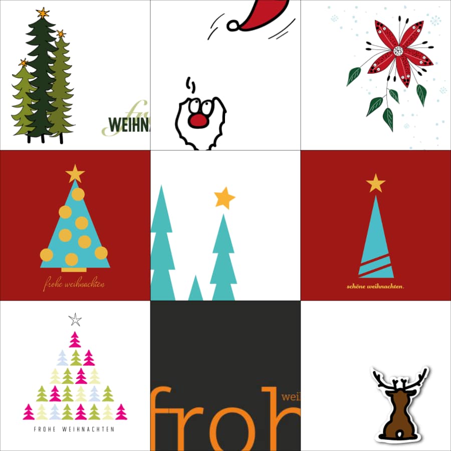 Umweltfreundliche Design Weihnachtskarten, nachhaltig gestaltet, individuell